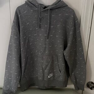 Nike Men's Gray Logo Hoodie